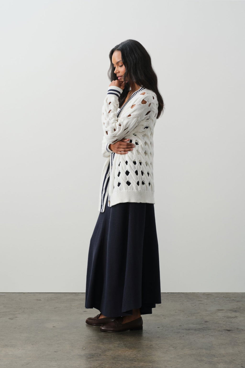 MIRRA OVERSIZED CABLE KNIT CARDIGAN