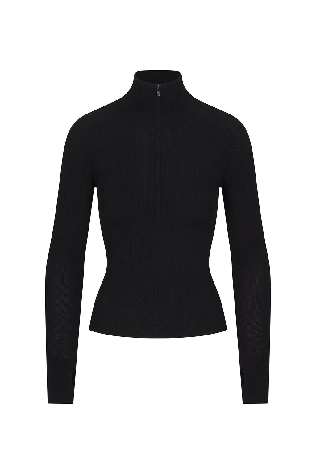 JULIETTE FITTED CASHMERE QUARTER-ZIP