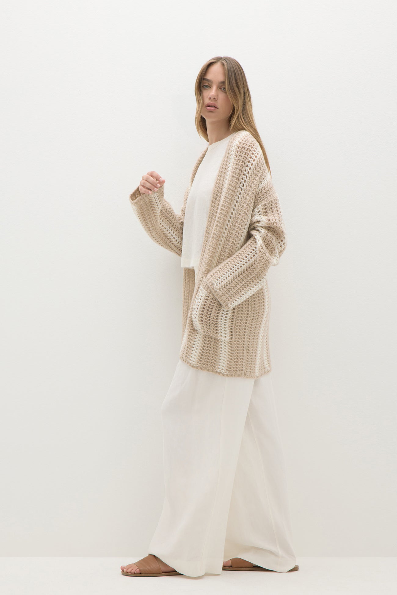 DEJA STRIPED CASHMERE CARDIGAN