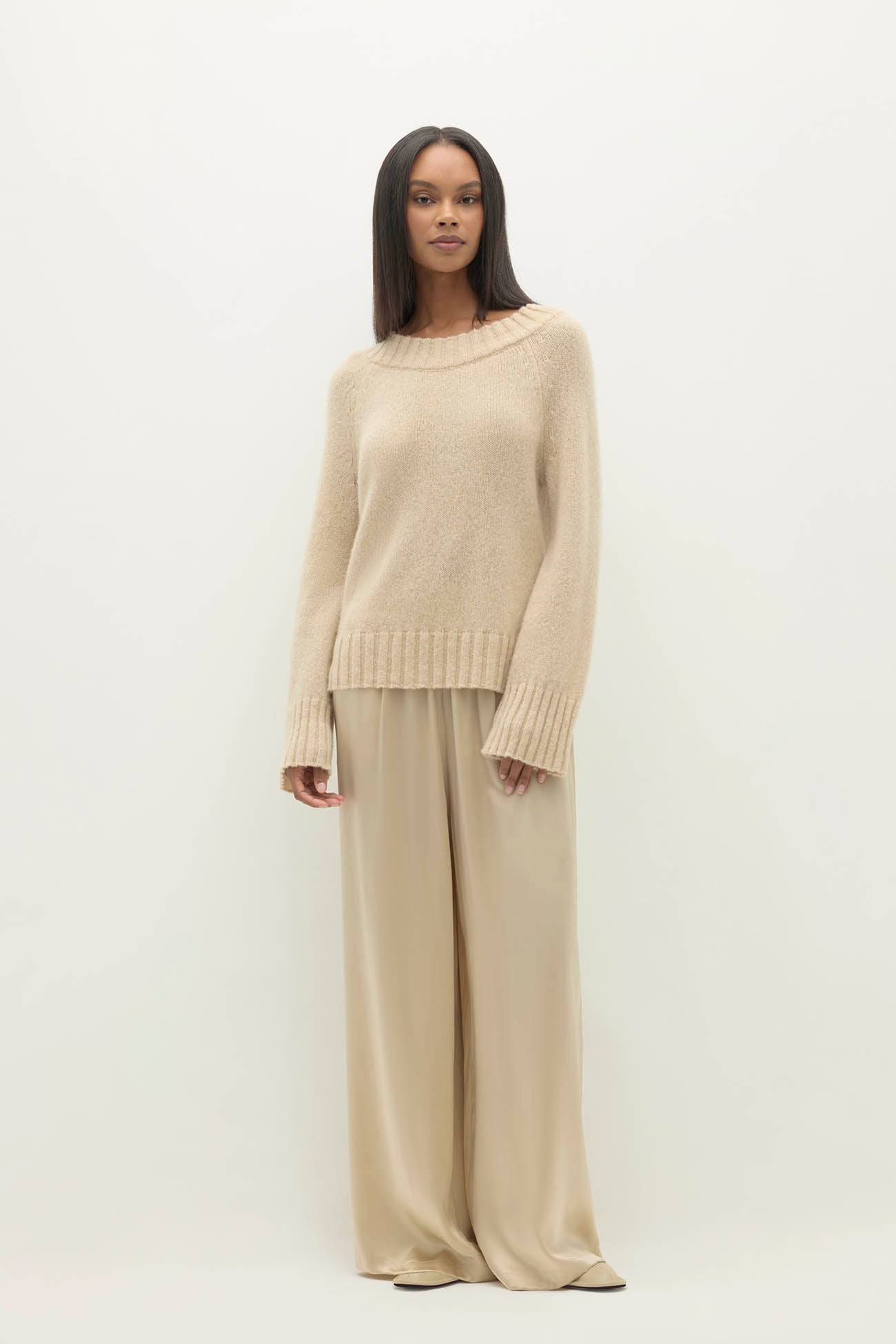 GIORGIA CLOUD SPUN CASHMERE OFF THE SHOULDER SWEATER