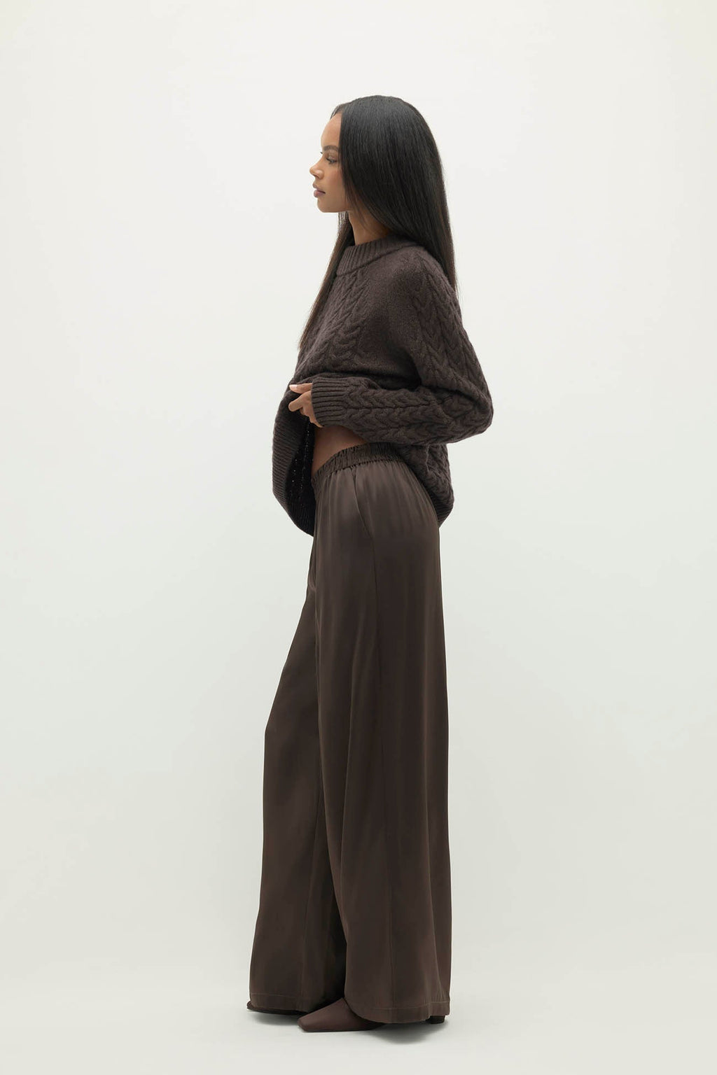 EVAN SILK WIDE LEG PANT | 30" INSEAM