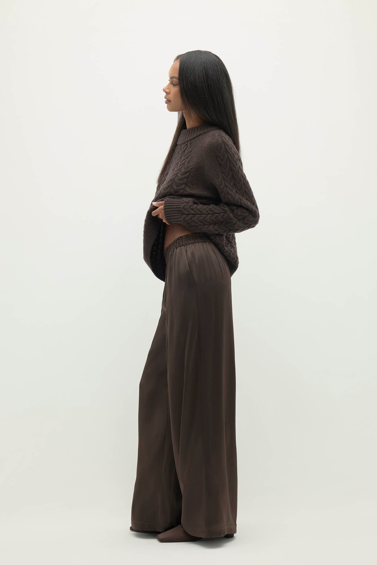 EVAN SILK WIDE LEG PANT | 30" INSEAM