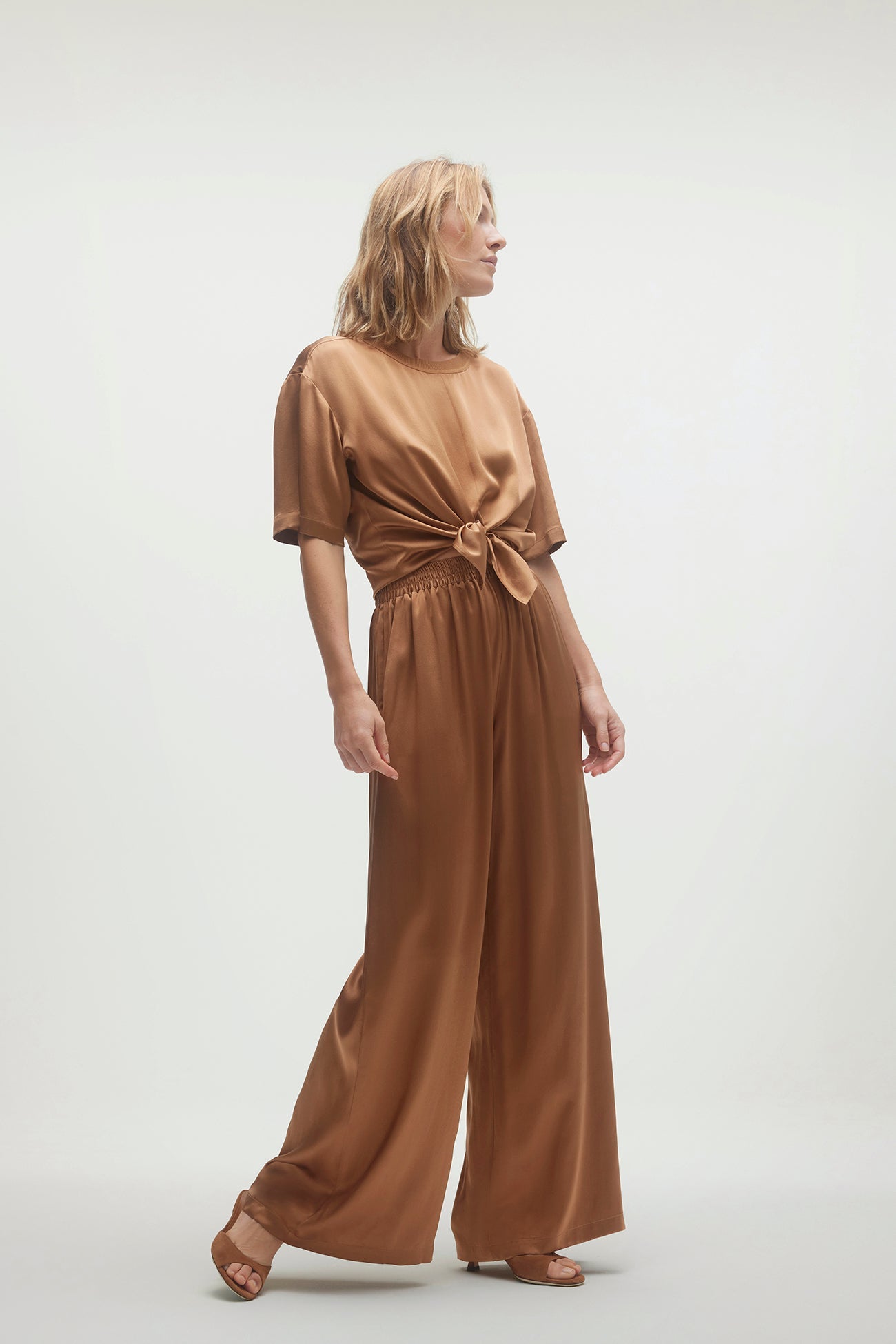 EVAN SILK WIDE LEG PANT | 33" INSEAM